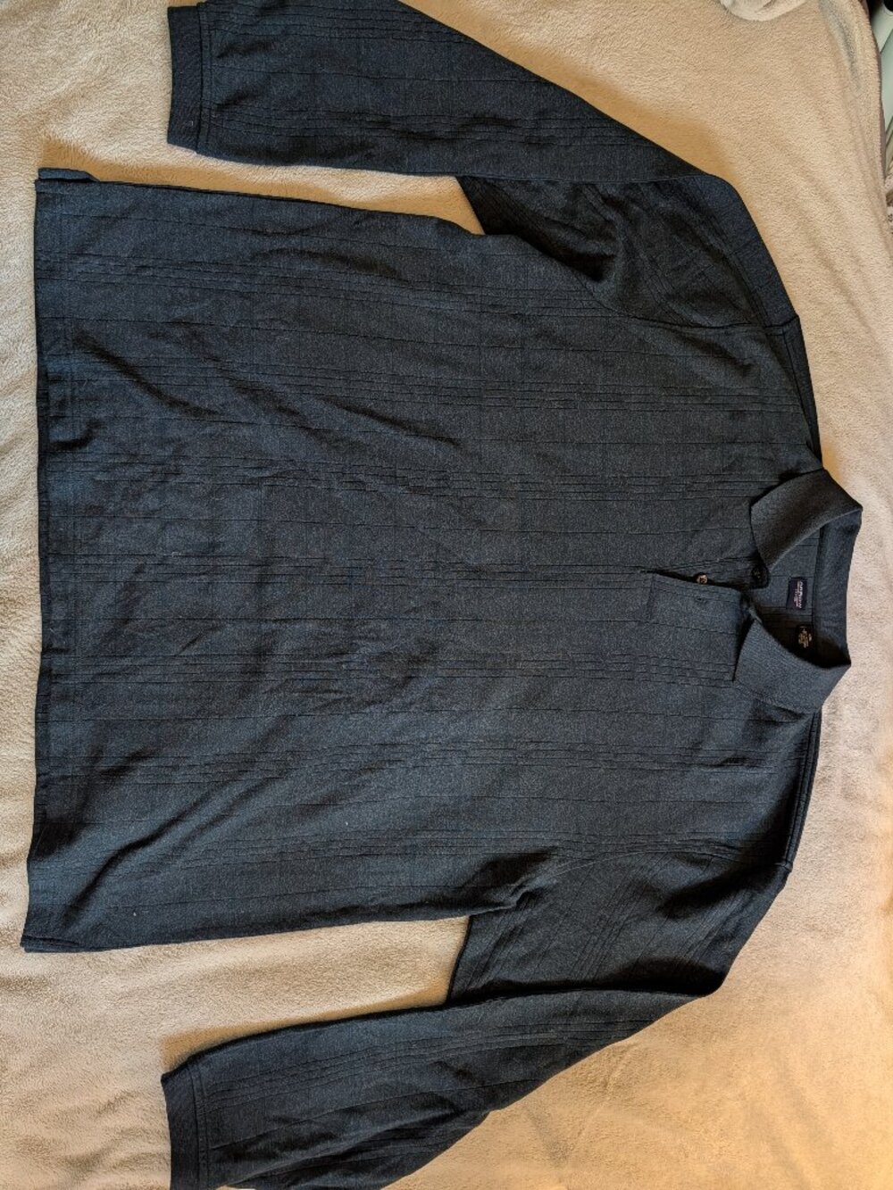 MENS ARROW SHIRT XXL 2XL Double Extra Large Long Sleeve Gray Dark Polo Buttons